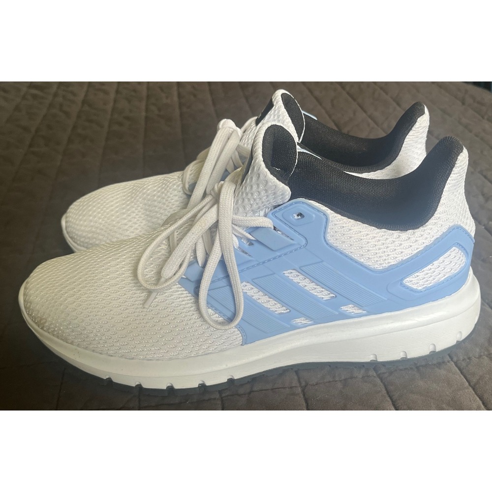 Adidas Energy Cloud Running Shoes White Light Blue Womens Sneakers Activewear